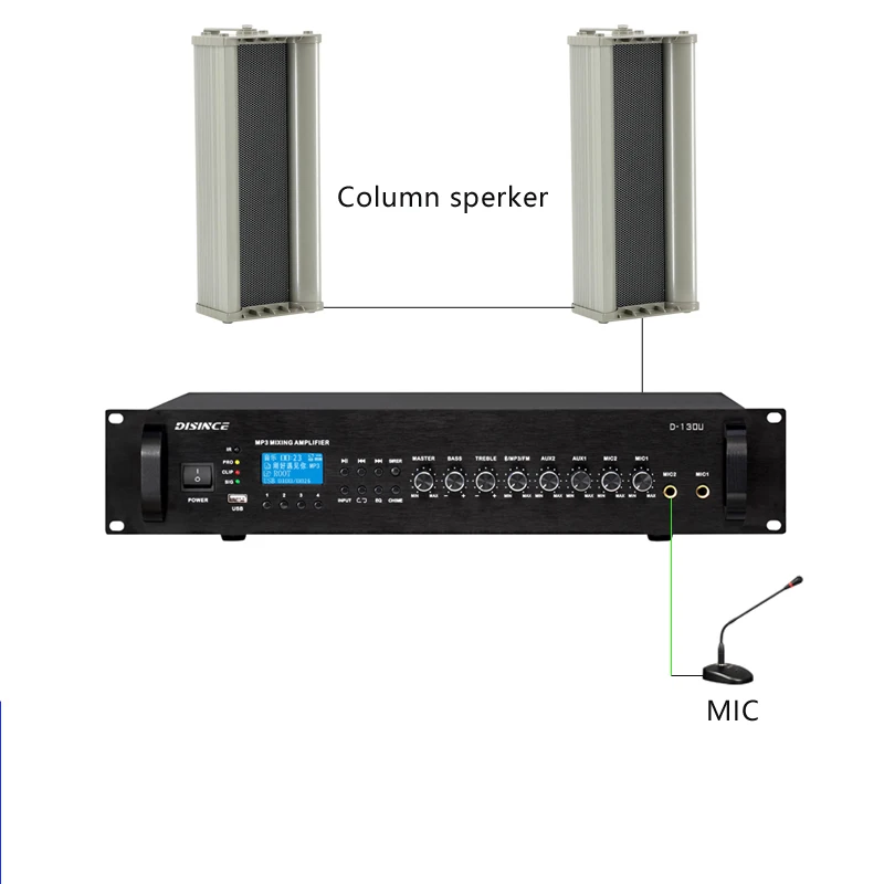 260W 블루투스 믹서 전력 증폭기 70V 100V 4Ω-16Ω 출력