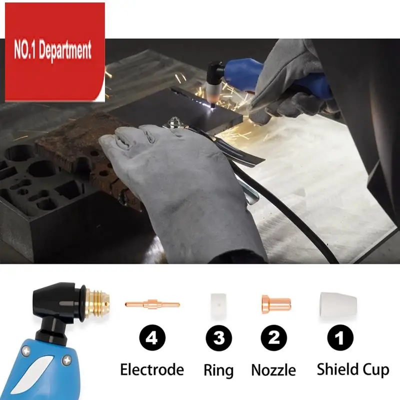 

100PCS Plasma Cutting Tip Electrode & Nozzle Kits Consumables Spare Parts Accessories For PT31 CUT40 50 55 Plasma Cutter Tools