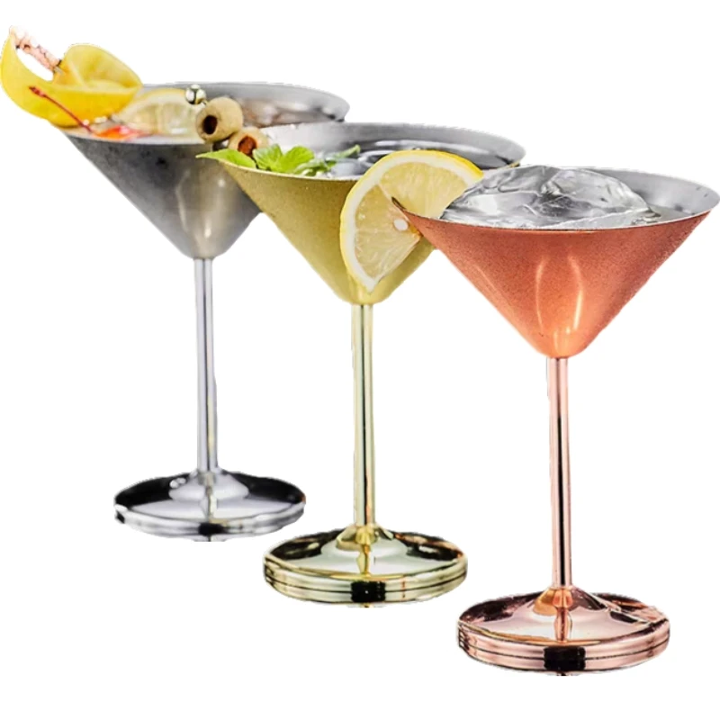 180ml Stainless Steel Wine Glass Cocktail Goblet Red Wine Martini Creative Metal Wine Glass Champagne Cup For Bar Restaurant