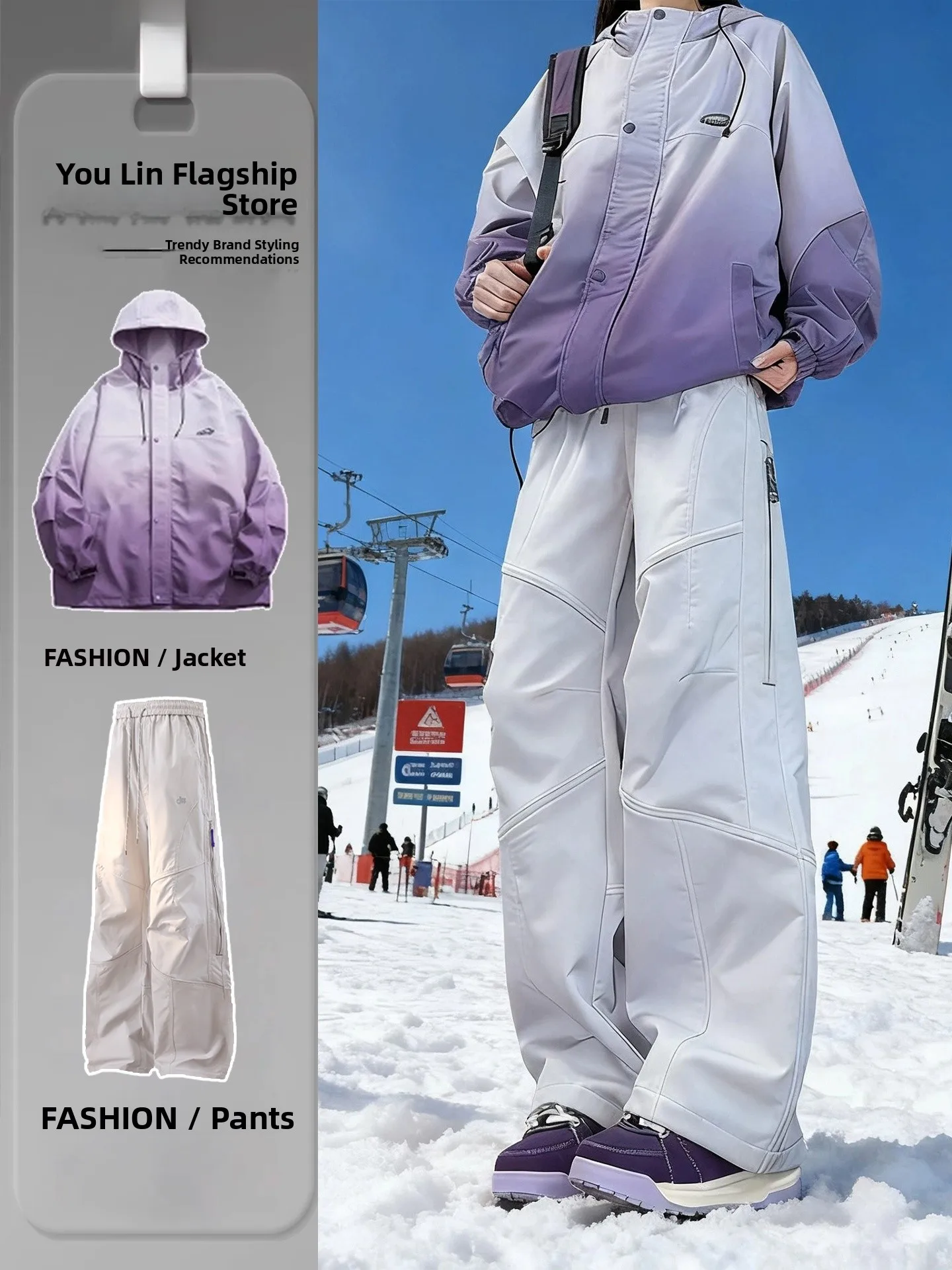 

Extreme Cold Resistant Snow Ski Pants Set Men Women Thiened Fce Inner Waterproof Soft ell ell Outdoors Winter Trousers