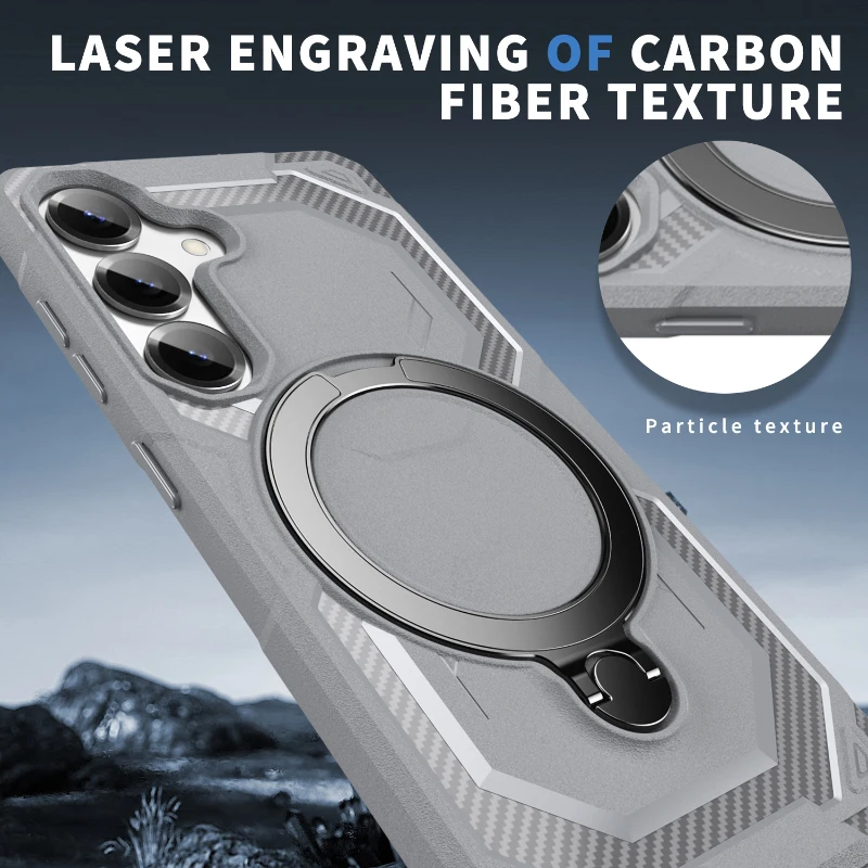 Para Magsafe Magnético 360 °   Soporte giratorio de Metal para coche, funda de teléfono con armadura de Color sólido para Samsung S25 Ultra S23 S22 S24 Ultra Plus