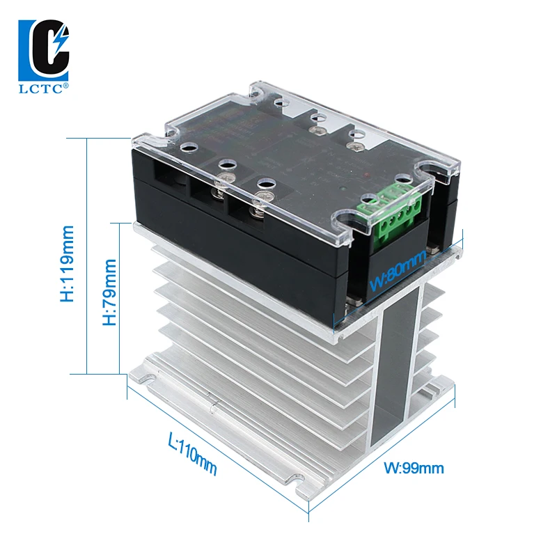 220V 380V 60A 80A Enhanced Full Isolation Single Phase AC voltage Regulator Module Power Regulator Module With Heat Sink