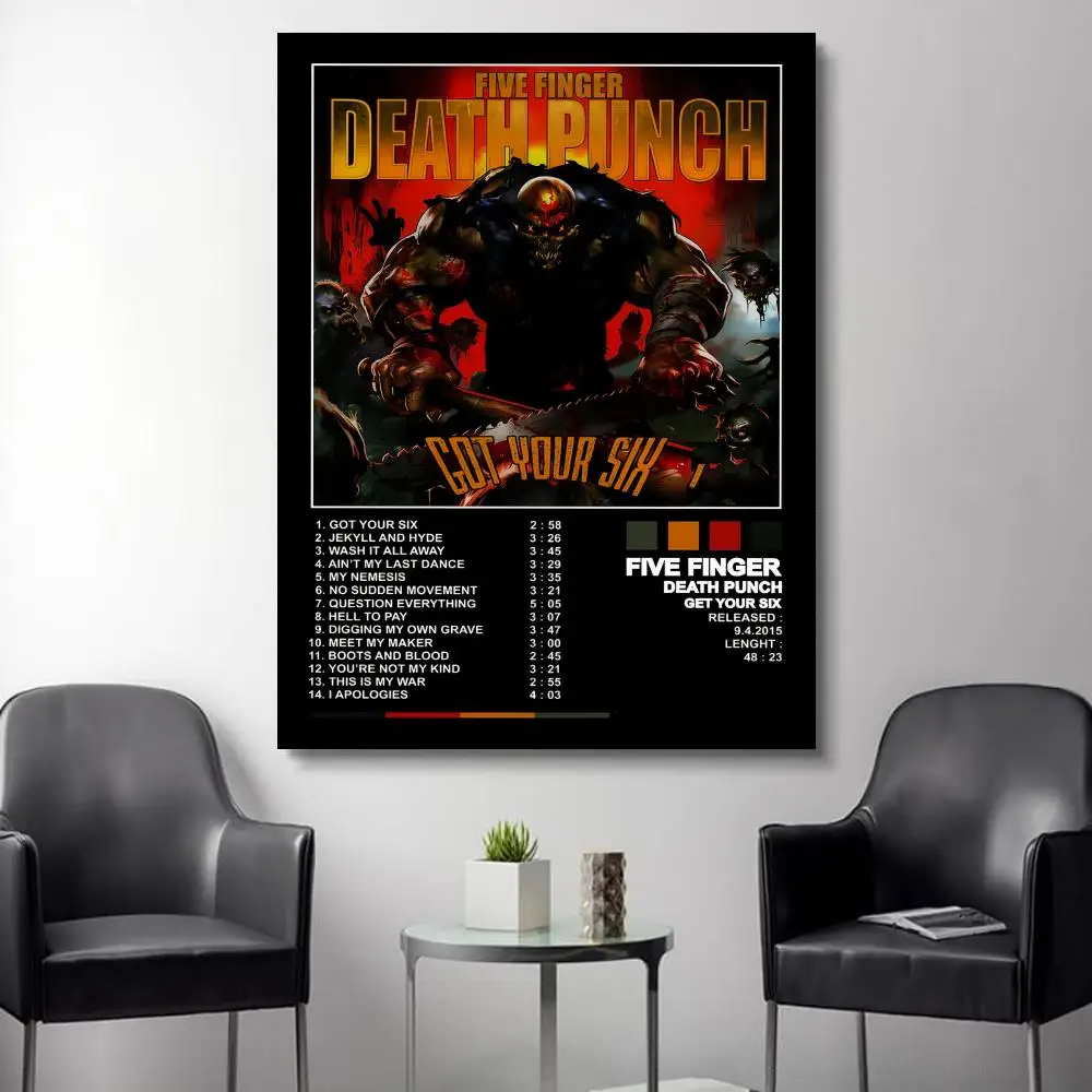 الموسيقى خمسة F-الأصابع D-الموت لكمة ملصق جدار الفن لزجة لغرفة المعيشة غرفة نوم مكتب المدخل بار ديكور المنزل هدية فكرة