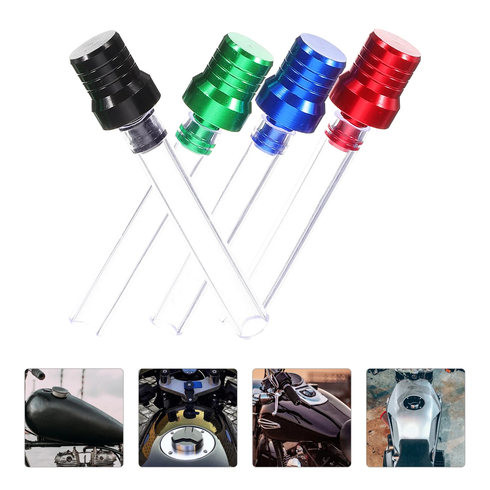

4 Pcs Accessories Fuel Tank Cap Hose Pipe Aluminum Alloy Motorbike Vent Breather