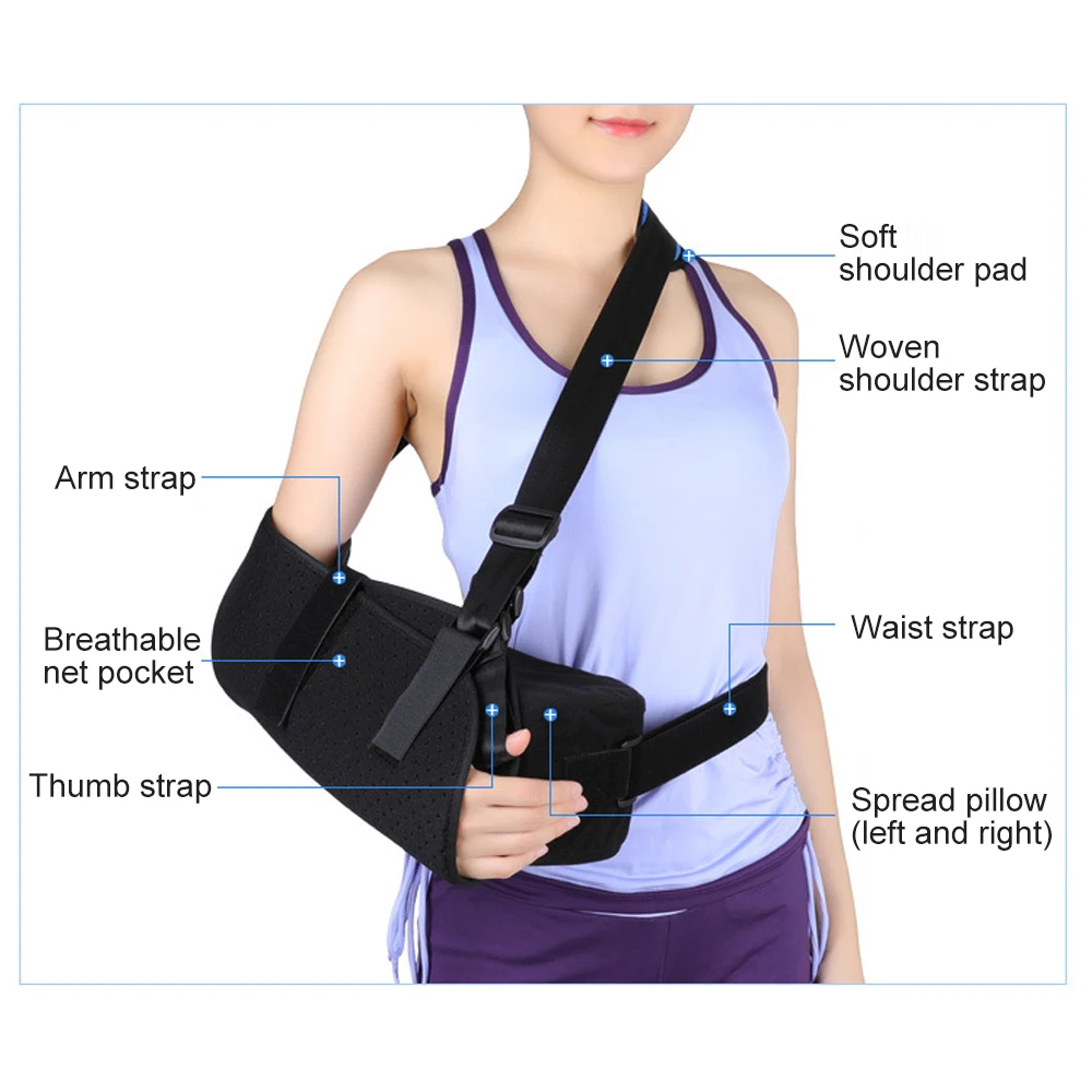 Shoulder Abduction Sling for After Surgery,Broken Arm & Injury Support Sling Shoulder Immobilizer Adjustable Stabilizing Support