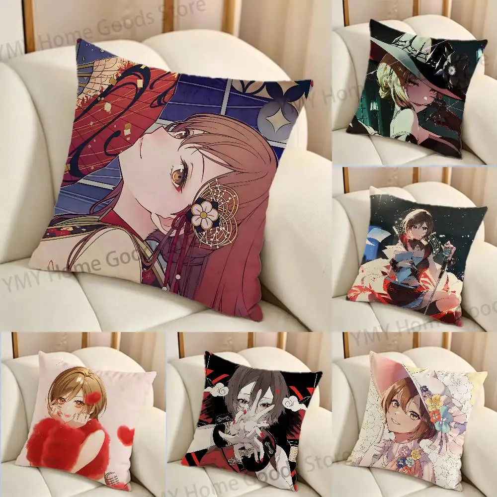 Virtual Singer Short hair MEIKO Print Throw Pillow Cover Square Cushion Case for Living Room Bedroom Decor