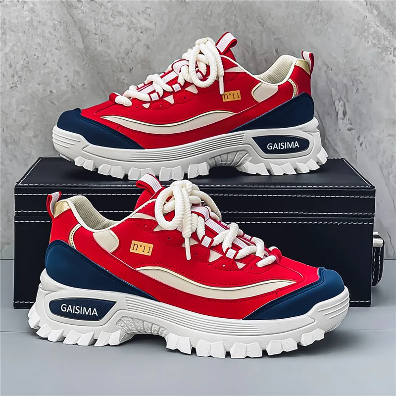 Stilvolle Rote Turnschuhe Männer Street Hip Hop Modische Turnschuhe Männer Designer Casual Schuhe Original männer Freizeit Laufschuhe