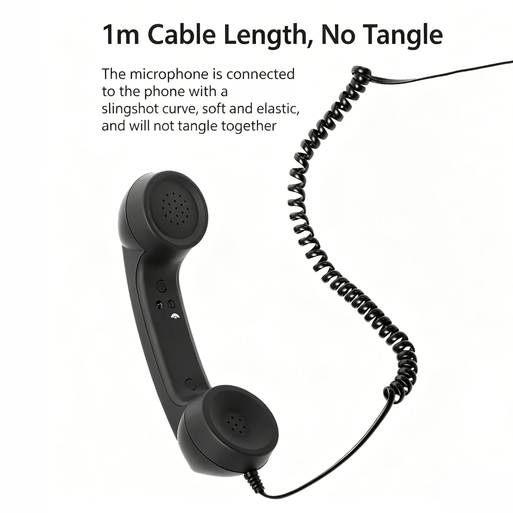 Mehrfarbiger Retro-Telefonhörer, Typ-C Plug-and-Play Strahlenschutz-Telefon Externer Kopfhörer Handy-Empfänger mit Mikrofon – Detail 10