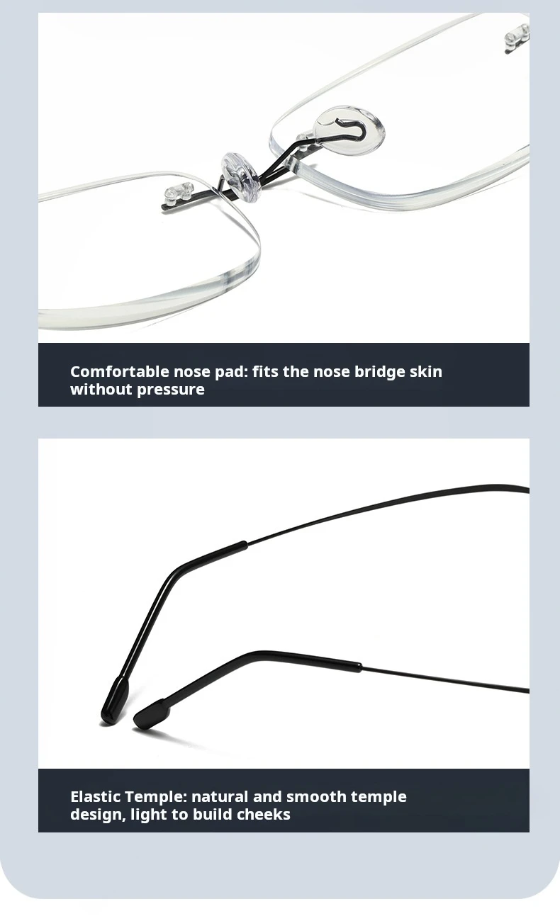 Neue Titan-Lesebrille für Männer und Frauen Klassische Rahmenlose Gleitsichtbrille Ultraleichte Anti-Blaulicht Weitsichtbrille – Detail 11