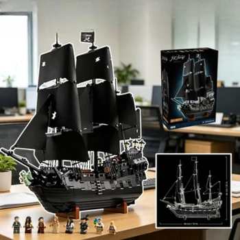 Zestaw klocków Bandai 10365 Czarna Perła - Piracki Statek, Model Żaglówki Morskiej, Zabawka dla Dorosłych, Kompatybilny z Klockami LEGO