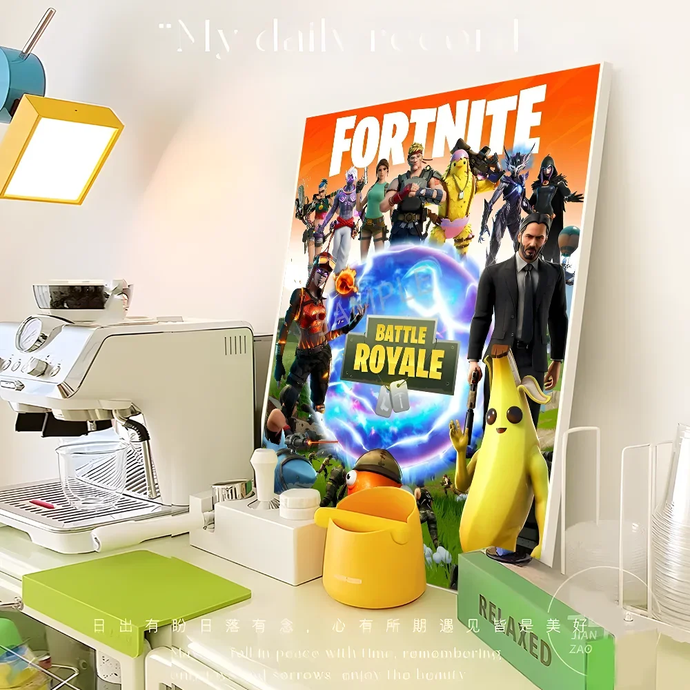 Game F-Fortnites Canvas Painting Anime Posters Sticky HD Quality Wall Art Retro Posters for Home Kawaii Room Decor