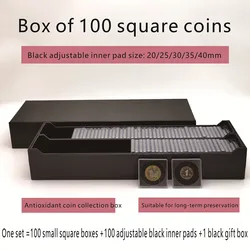 100 square coin box Anti-oxidation rating box Commemorative Coin Coin Gold Silver Coin identification Large capacity coin box