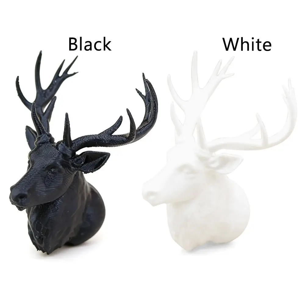 1/12 ドールハウス鹿の頭飾り黒白シーンモデルミニチュアシーン飾りプラスチック写真小道具家の壁の装飾