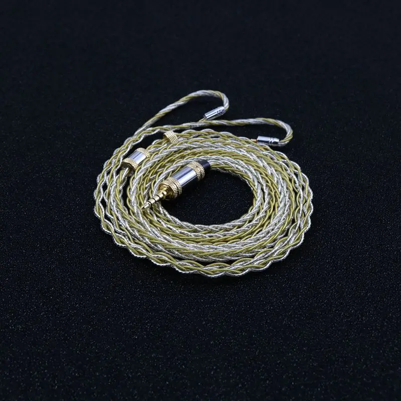 XINHS HS003 8-Strand Gold Plated+22 K Gold Foil High Purity Silver Palladium Earphone Upgrade Cable