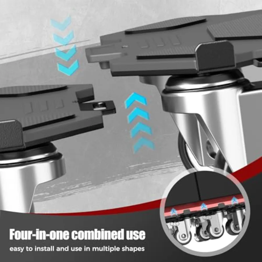 Furniture Dolly and Movers 4-Pack 3000lbs - مزلقات أثاث متشابكة شديدة التحمل مع تصميم بدون خدوش آمنة للخشب الصلب