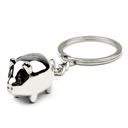 Cute Exquisite Small Pig Keychain Fashion Bag Charm Accessories Alloy Car Key Holder Pet Animal Pendant Bag Key Chain Gifts