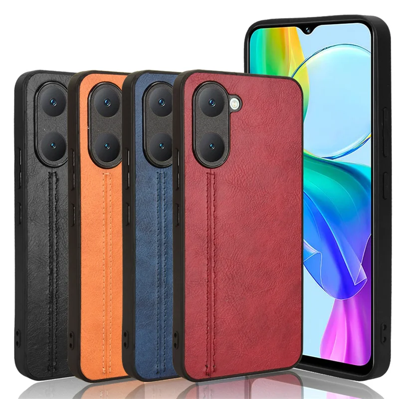 For Vivo Y03 4G Case Suture Soft Edge PU Leather Hard Magnetic Suction Card Package Phone Cover For Vivo Y03 VIVOY03 4G Case