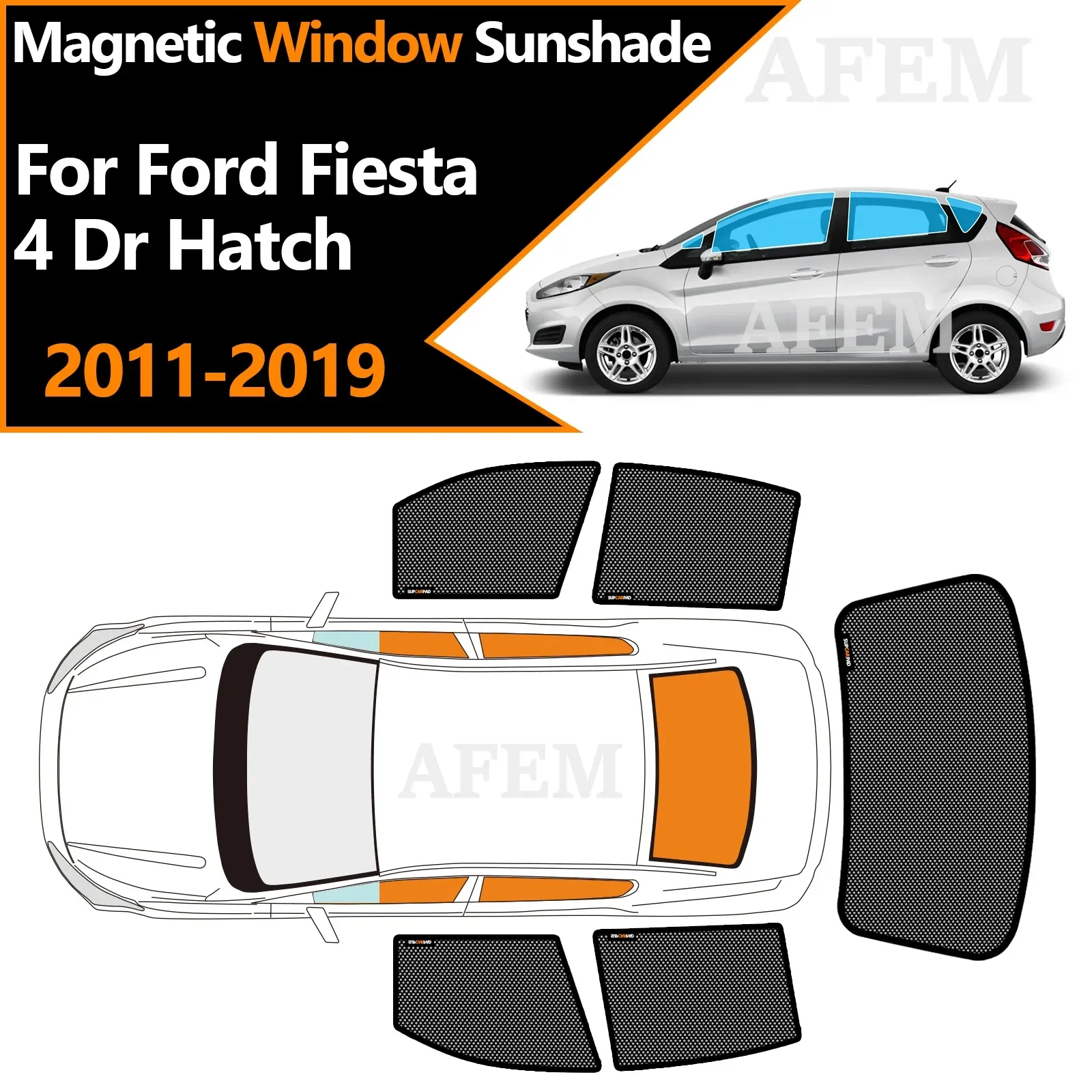 Parasole per finestrino auto personalizzato per Ford Fiesta 4 DRHATCH 2011-2019 Tenda magnetica in rete per parabrezza anteriore