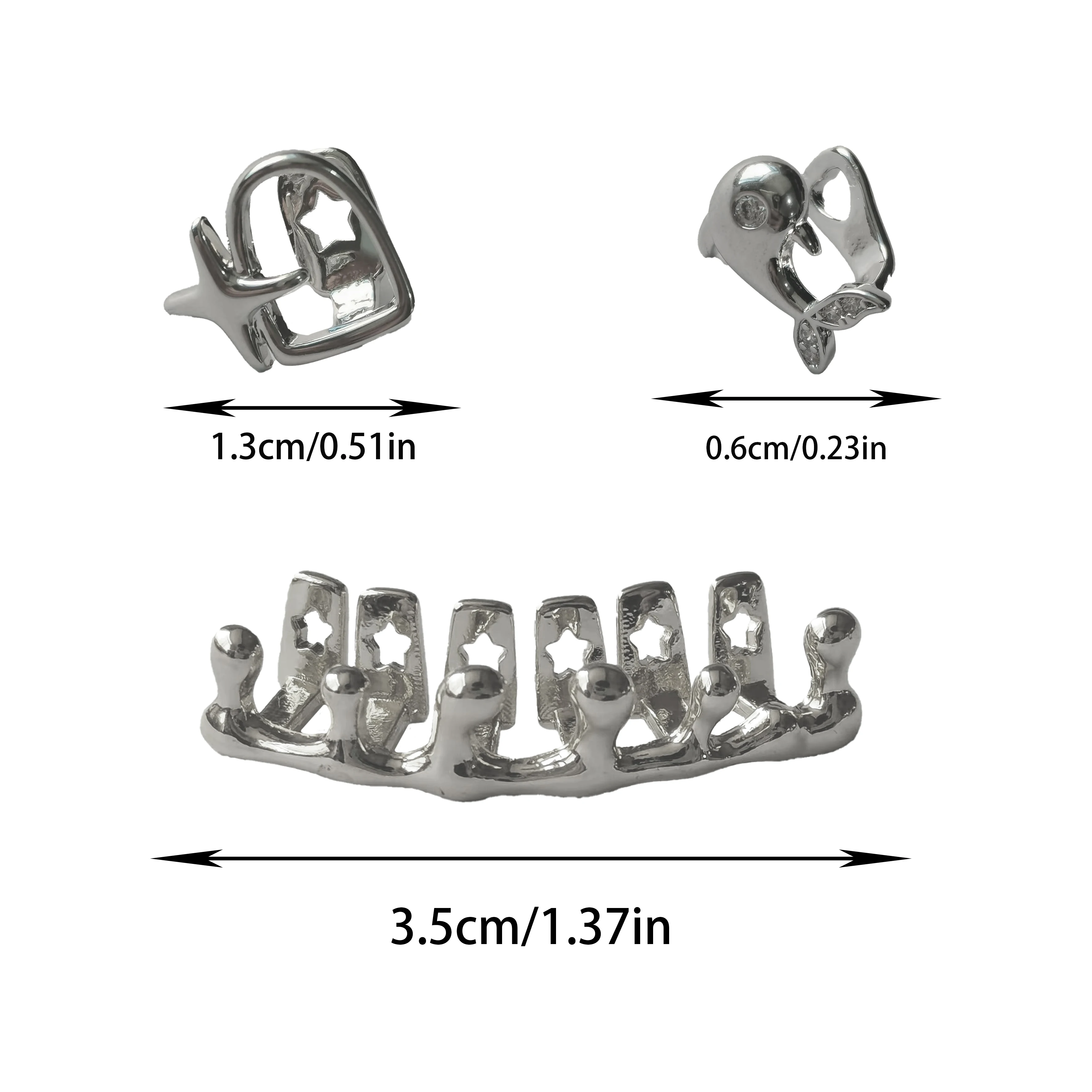 شواية أسنان مجوفة على شكل قلب - إكسسوار أسنان متألقة على طراز الهيب هوب، مثالي للمهرجانات الموسيقية والحفلات #5