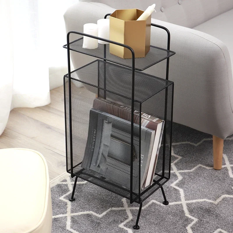 

For Metal Storage Rack Bedside Magazine Book Shelf Floor Stand Bookcase Gold Pink Luxury Storage Shelves Steel Wire Organizer