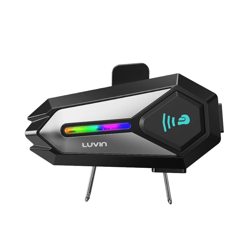 

LUVIN G8 Bluetooth 5.3 Мотоциклетная гарнитура-интерком для шлема, водонепроницаемая IP65, для 2 райдеров, дальность 300 м, аккумулятор 1000 мАч