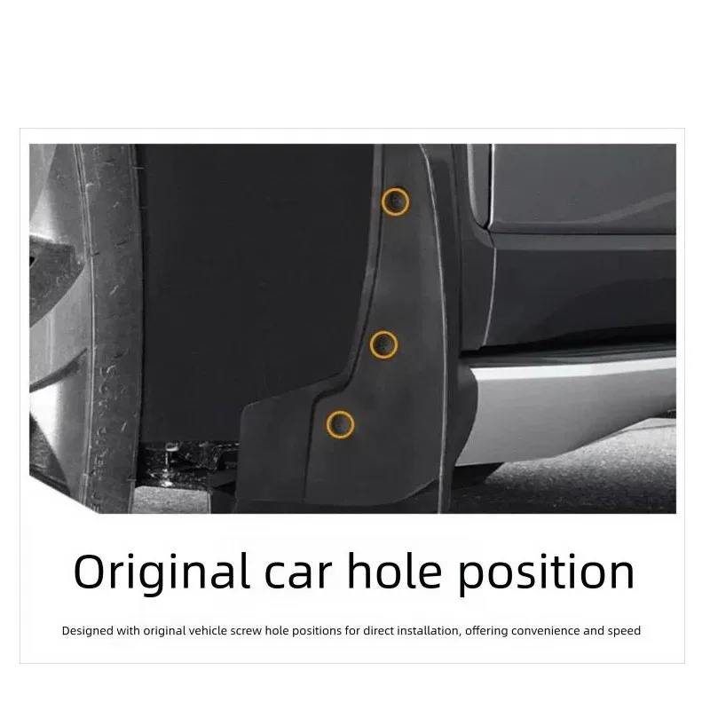 4Pcs Mud Flaps For Tesla Refreshed Model Y Juniper 2025 2026 Accessories PP+TPE Splash Guard No-drilling installation