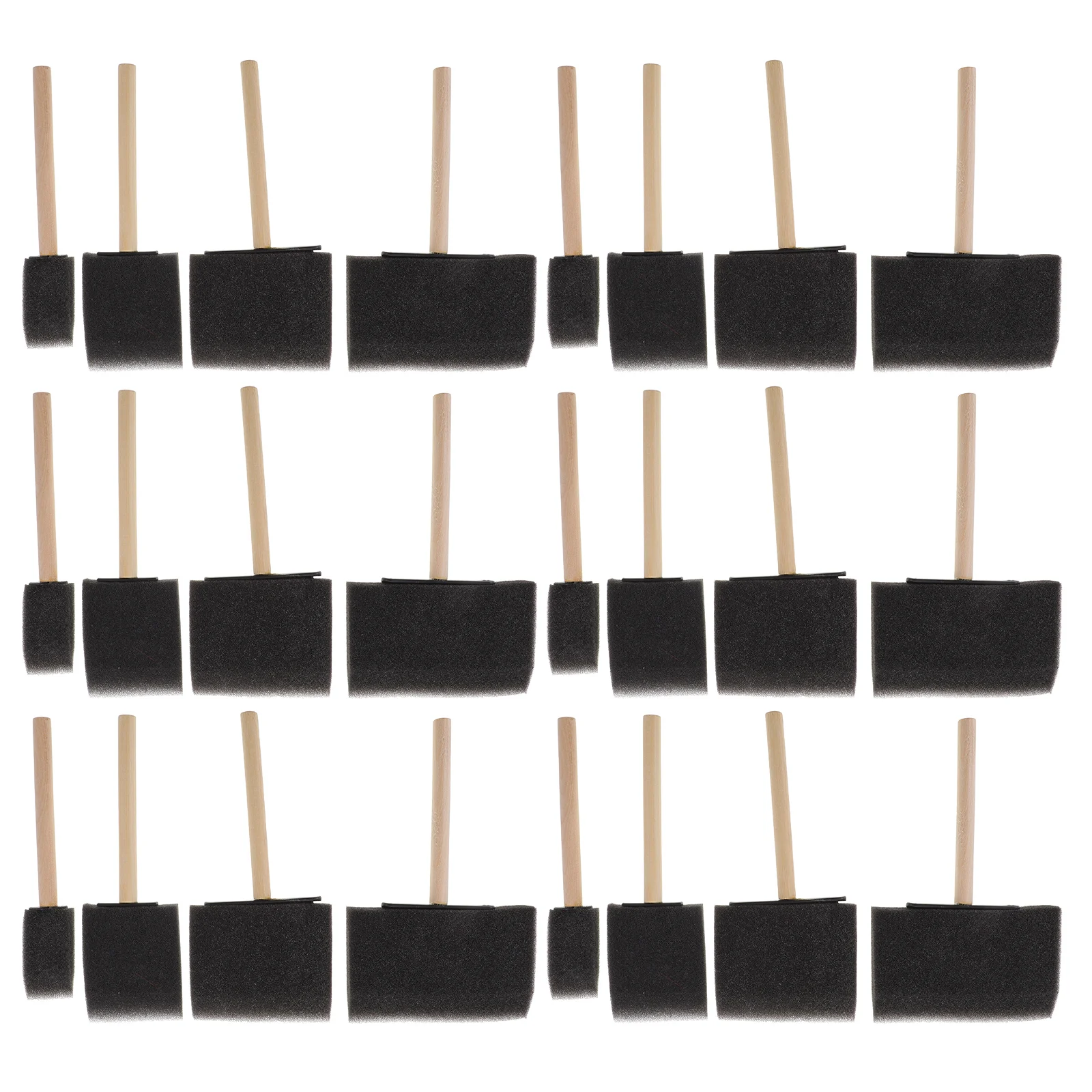 

26pcs Painting Sponge Tools Wooden Handle Kids Sponge Brush Kit For Acrylic Oil Painting Ergonomic Design Creative Diy