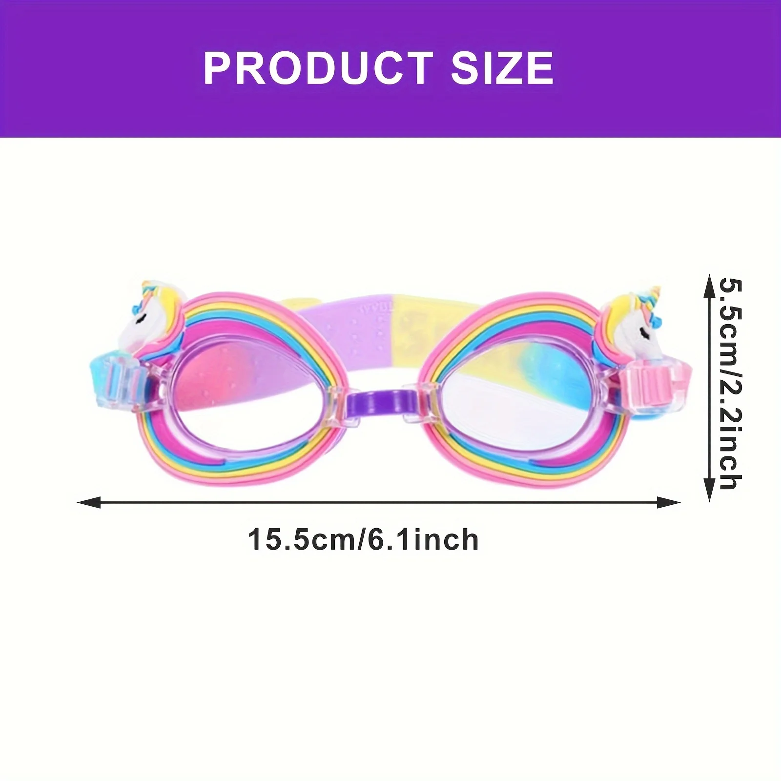 Kids Cartoon Swim Goggles Swimming Goggles for Kids Boys Girls Swim Goggles Anti Fog UV Protection No Leaking Unicorn Shark