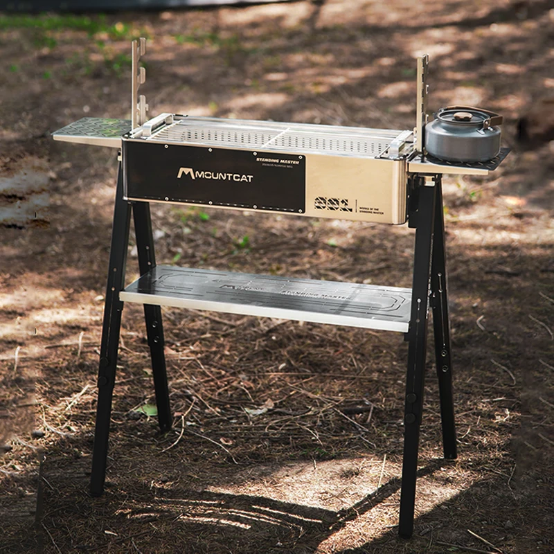 

Standing BBQ Grill 304 Food-Grade Stainless Steel Charcoal Portable Grill for Outdoor Home Gatherings and Barbecues