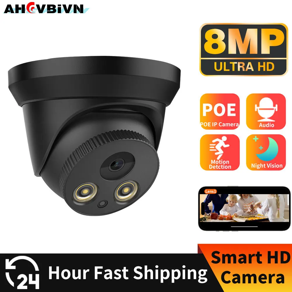 8MP Color Night Dome HD 4K PoE Audio Record CCTV Security Protection Video Surveillance Camera IP67 Waterproof IP Camera 5MP