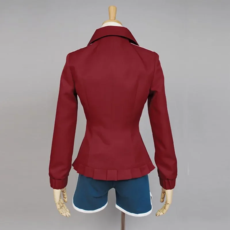 Anime Danganronpa Asahina Aoi Cosplay Costumes Women Red Jacket Shorts Uniforms Clothing Cosplay Halloween Party Wig Hairnet