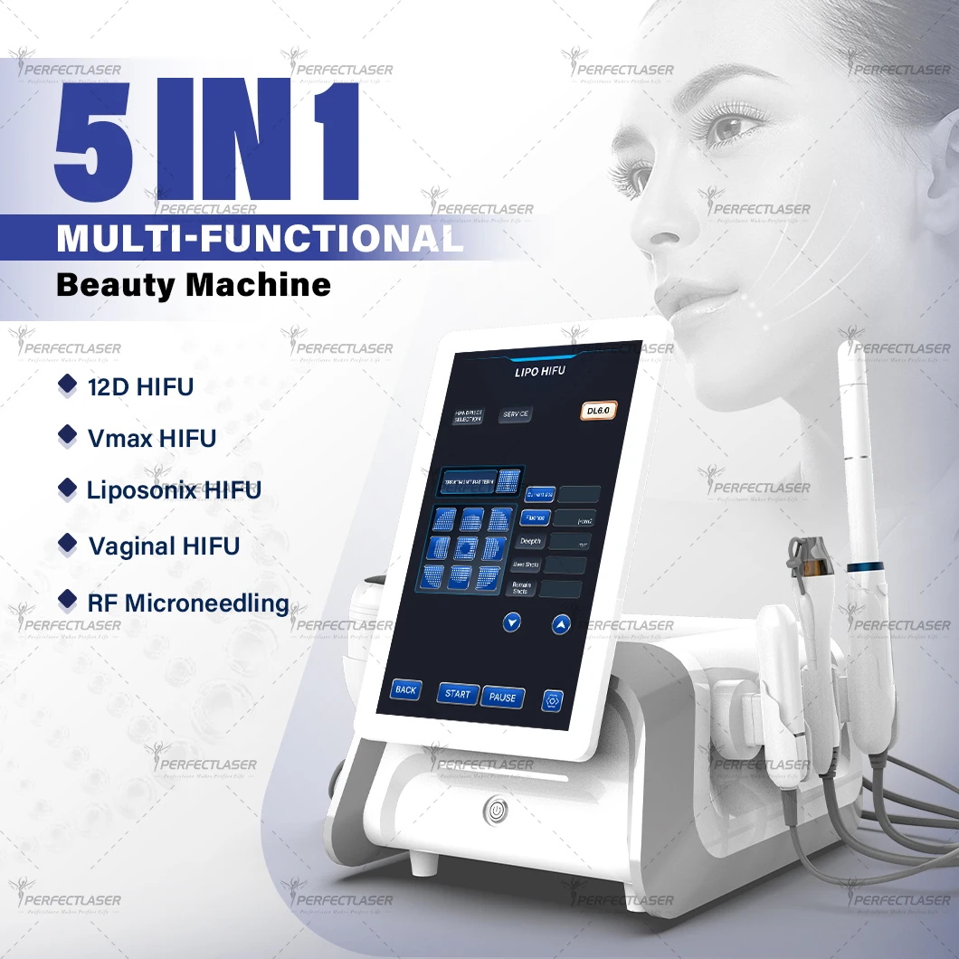 Perfectlaser 5 en 1 12D Machine de Lifting du visage Vmax Anti-âge Liposonix corps minceur resserrement Vaginal rajeunissement de la peau du visage