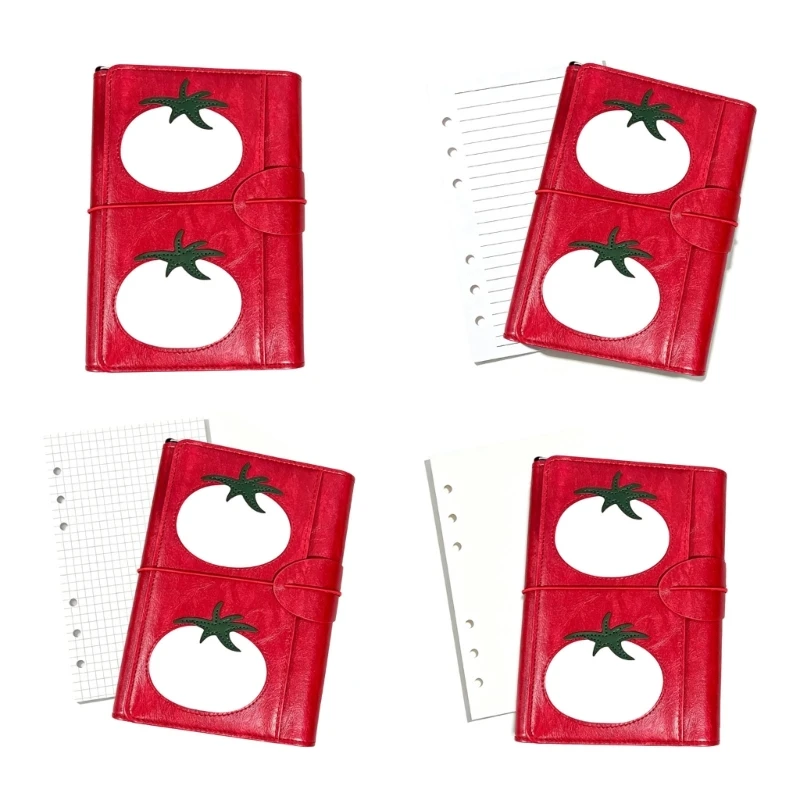 Notebook Journal with Synthetic Leather-Style Red Cover, Portable Writing Book for Daily Planning and Journaling H8WD