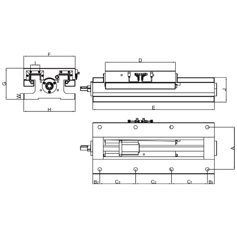 RH-300 Series High-Precision Box Way Linear Slide Table for Heavy CNC Machining