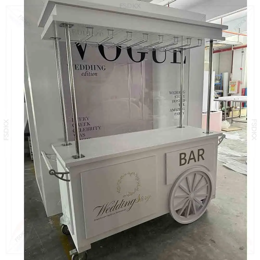 FSDKX New Design Wedding PVC Acrylic Sweet Cart Candy Dessert Cart for Sale view 4