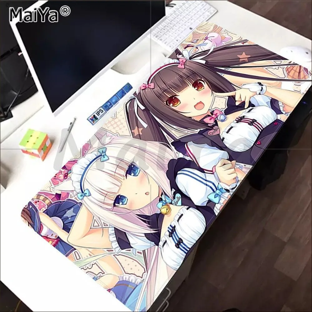 Nekopara Anime Mousepad Bellissimo tappetino per mouse in gomma resistente Dimensioni per CSGO Giocatore di gioco PC desktop Computer portatile