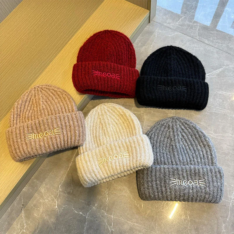 Children's knitted hat simple and versatile autumn and winter baby woolen hat boys and girls ear protector head hat warm fashion