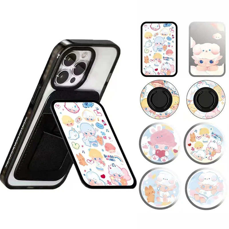 

Cartoon Doll Cloud Magnetic Folding Black Phone Stand for IPhone 12 13 14 15 16 Pro Max Holder Mount Support for S24 Ultra