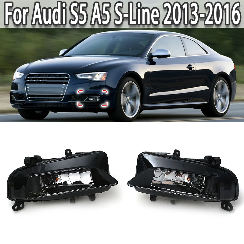 Pop  Fog Light Front Fog Lamp Halogen Clear Whit Bulds For Audi S5 A5 S-Line 2013-2016 8T0941699G 8T0 941 700G