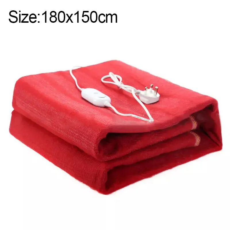 

Red Flannel Electric Blanket Heater 145*65cm 145*115cm 180*150cm 200*180cm 220V 50Hz Single Body Heated Electrothermal Pad with