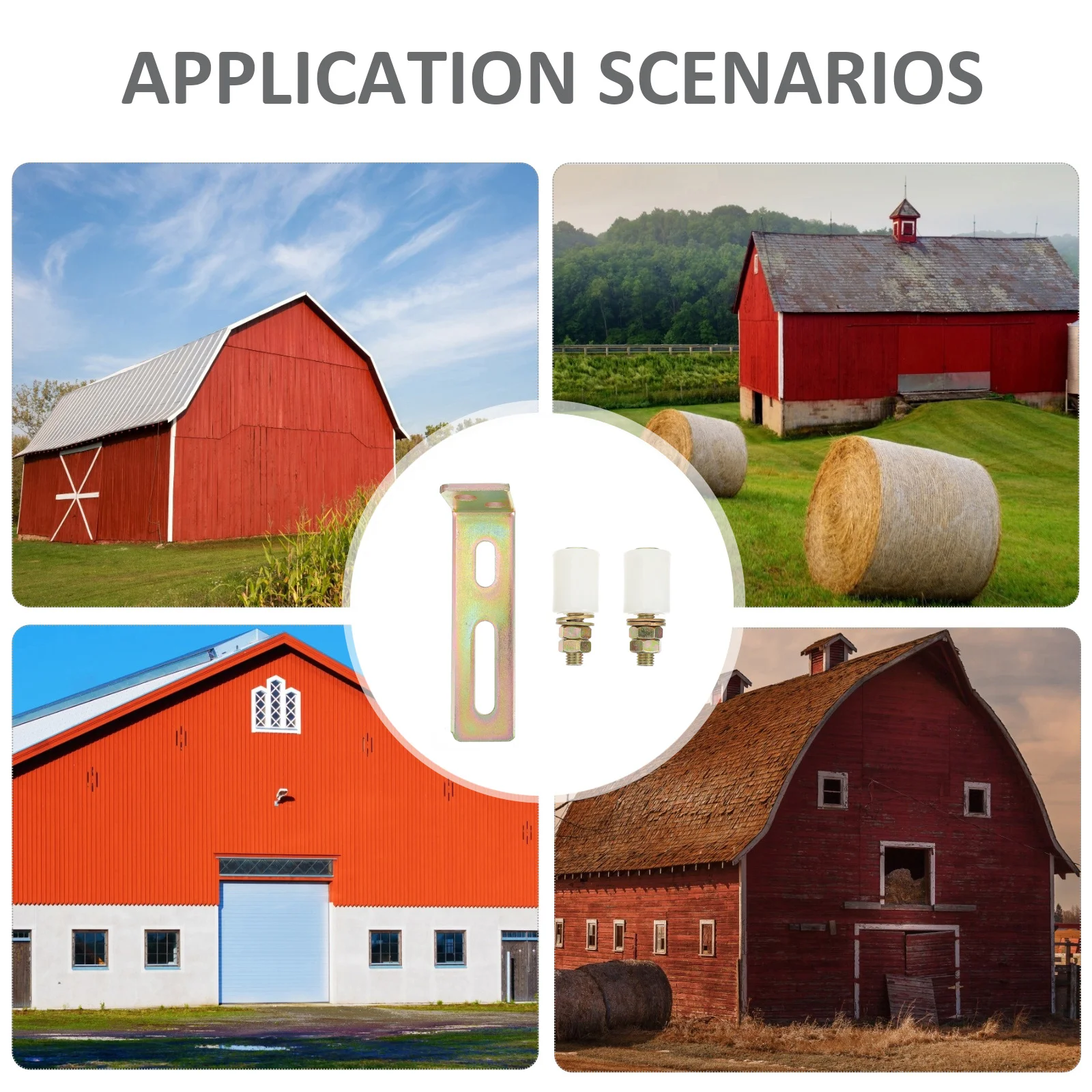 

Dual Nylon Slide Gate Guide Roller L Post Bracket Durable Gate Assembly Support Slide Post Roller Garden Fence Track Wheel