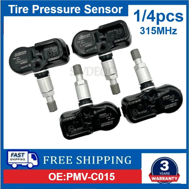 

TPMS Sensor PMV-C015 For Lexus Lc Ls Lx Rx Toyota Avalon Camry Rav4 Tacoma 315MHz Tire Pressure Sensor 42607-06030 1/4PCS