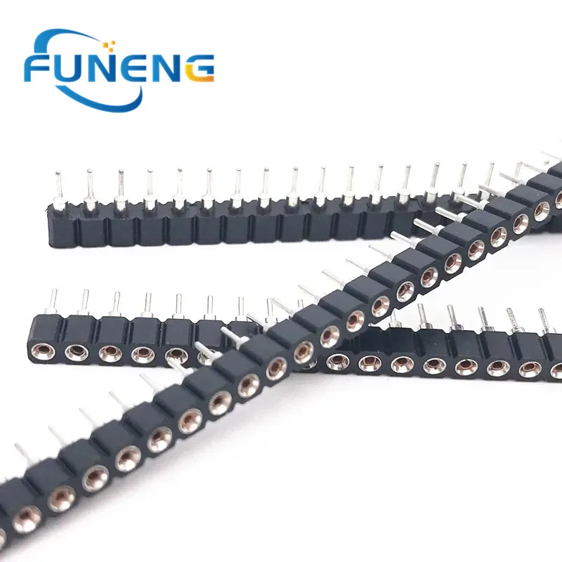 10pcs/lot  1x40P  female headerPin 2.54 Round connector  hole Single inline row needle seat hole row