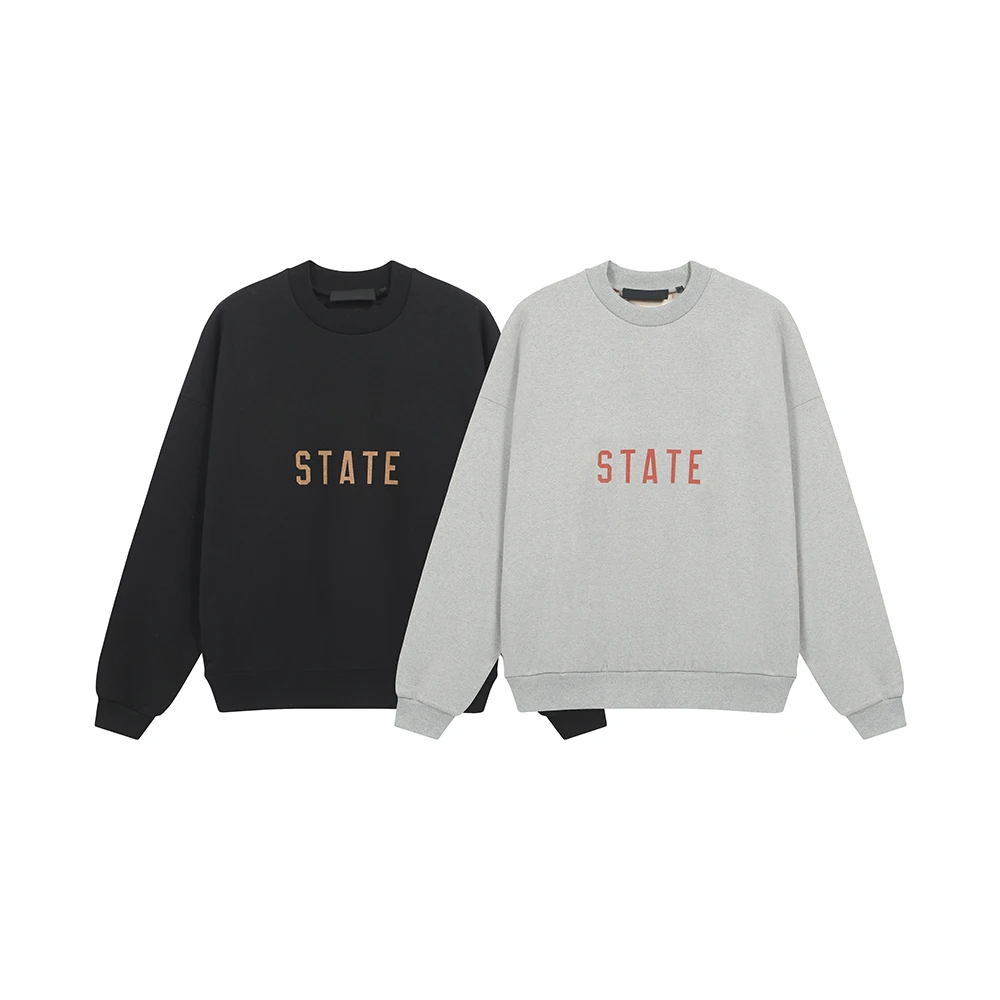 Autumn The Back to school Collection Crewneck Fleece Sweatshirts State Print Pullover Men Women Fashion Streetwear Sweatshirt