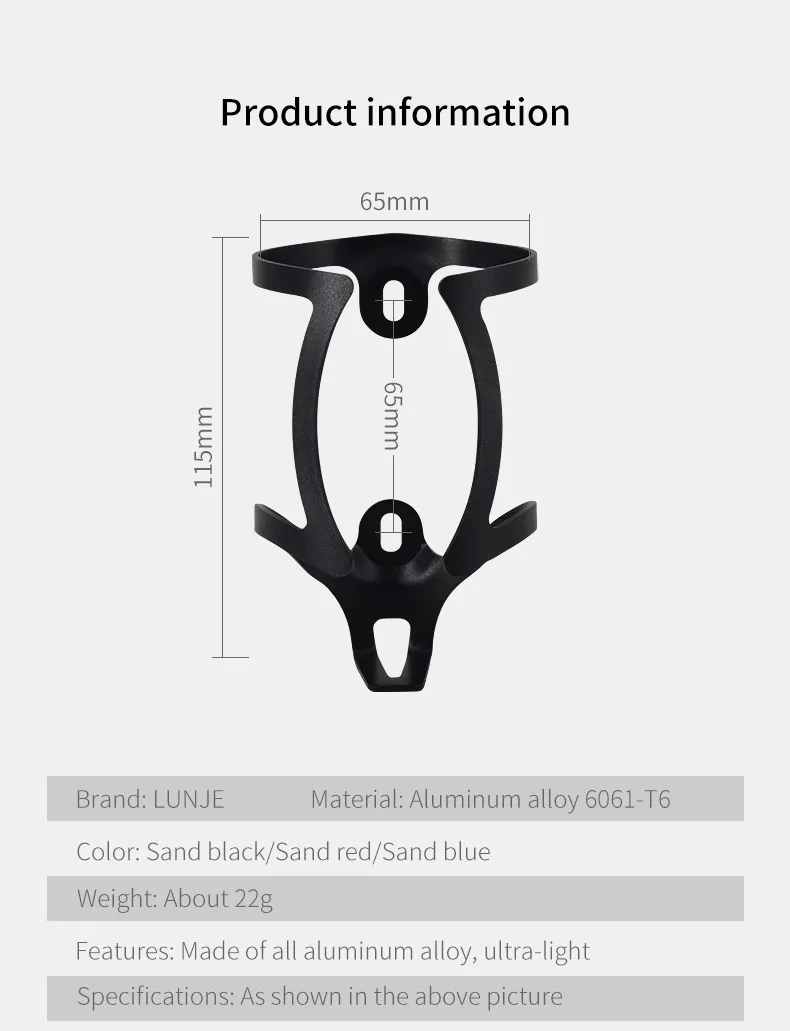 LUNJE Fahrrad Flaschenhalter Bunte Aluminiumlegierung MTB Rennrad Wasserflaschenhalter Flaschenhalter Fahrradzubehör – Detail 2