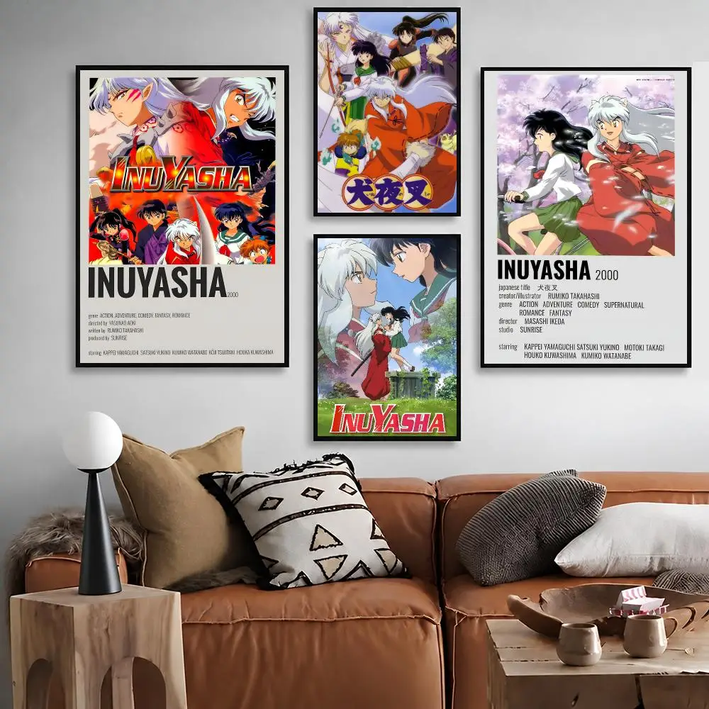 Anime Inuyasha   Character Print Japanese Graphic Streaming Film Style Wall Artwork Bedroom Decor  Poster