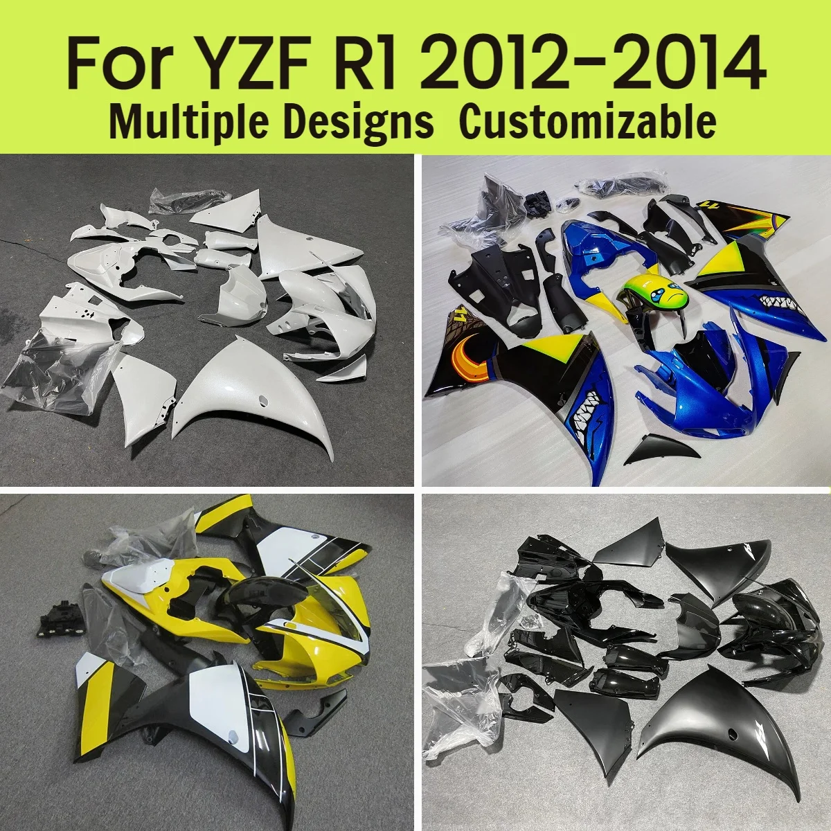 Moto Cross Fairng Kit YZF R1 2012 2013 2014 Injection Molded Motorcycle Fairings for YAMAHA YZFR1 12 13 14