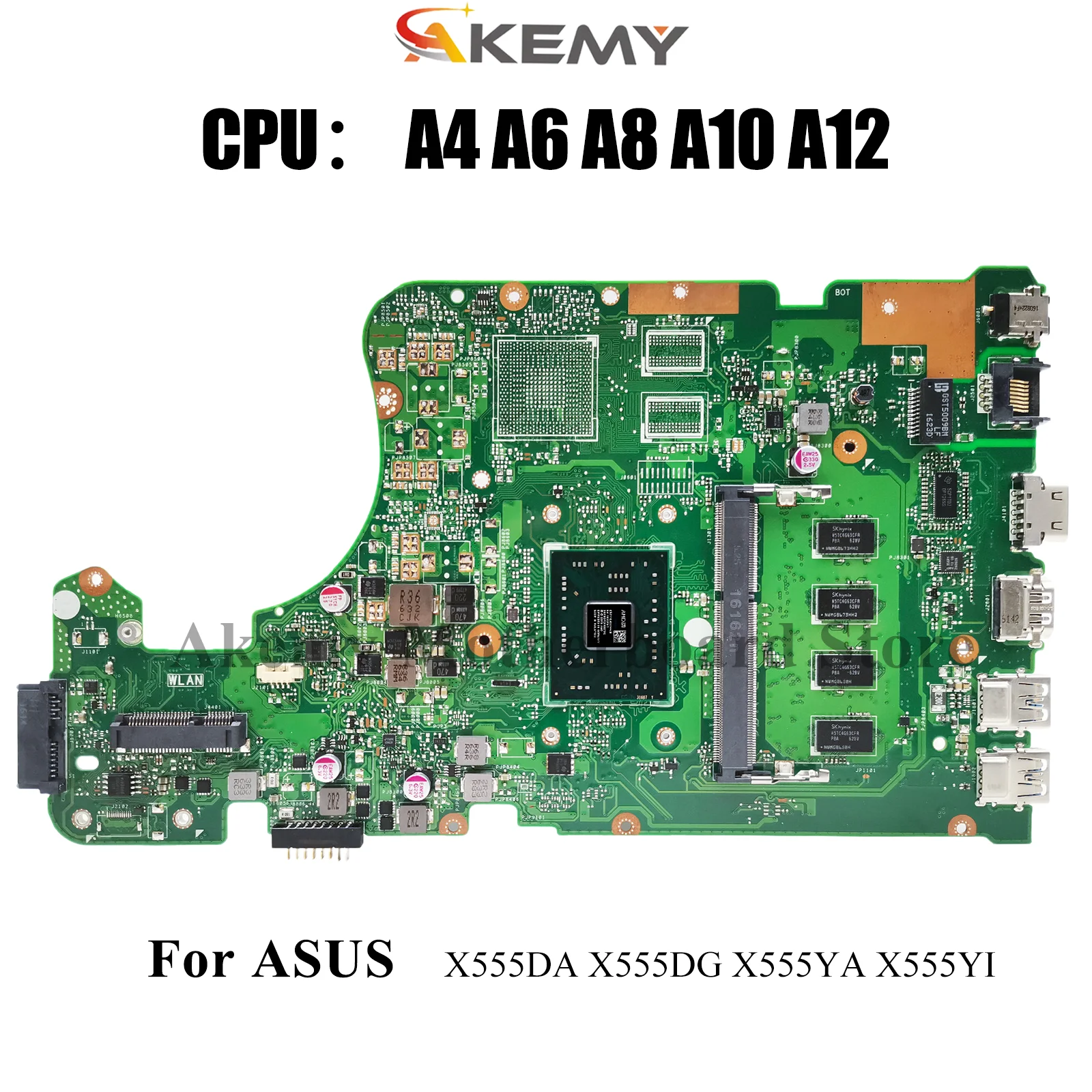 

Материнская плата для ноутбука X555DA для ASUS VivoBook K555D X555YI X555D A555D X555DG X555DA X555YA с процессором A4 A6 A8 A10 A12