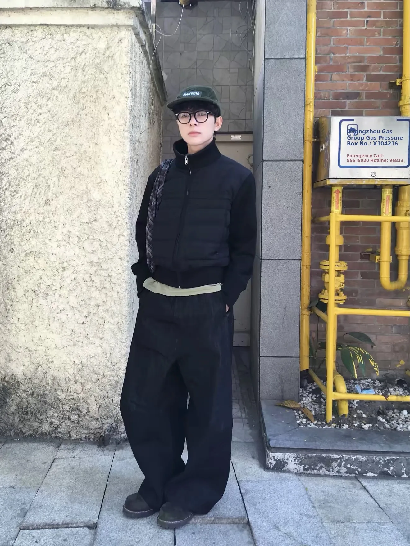 

American Retro Basic Knife Low Waist Pleated Jeans Men Versatile Casual Loose Double Side Seam Wide Leg Pants