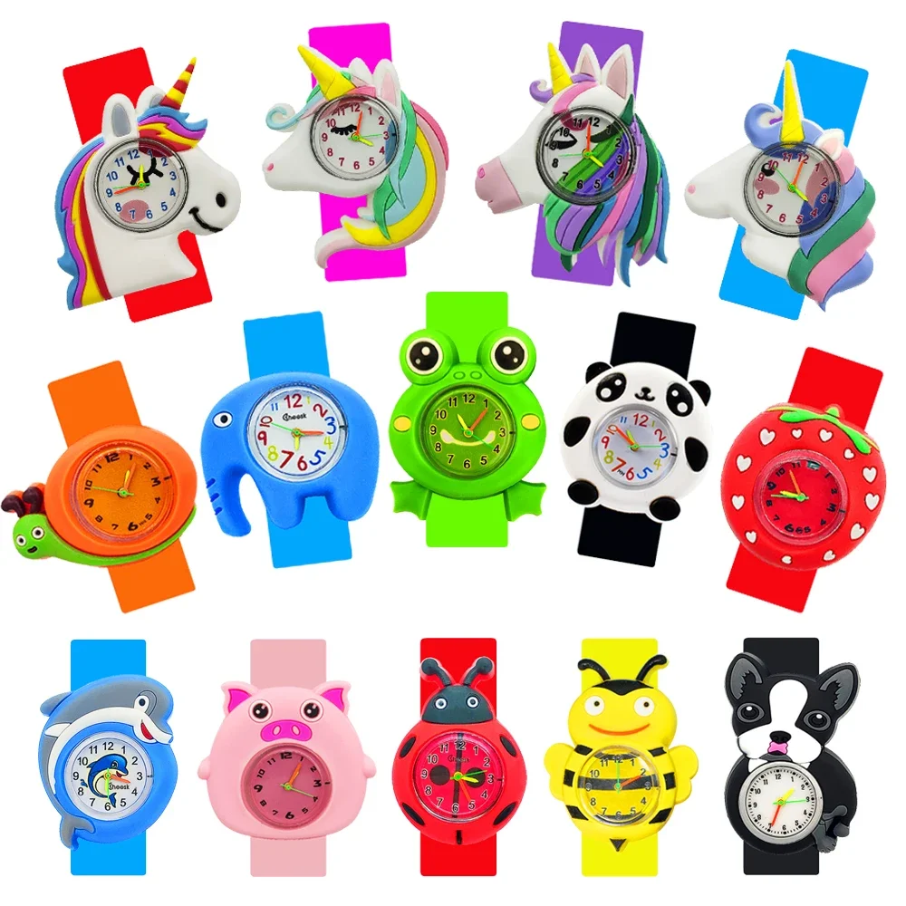 Dropshipping Cartoon Kids Watches 1-16 Years Old Baby Learn Time Toy Kindergarten Reward Gift Children Watch Clock Birthday Gift